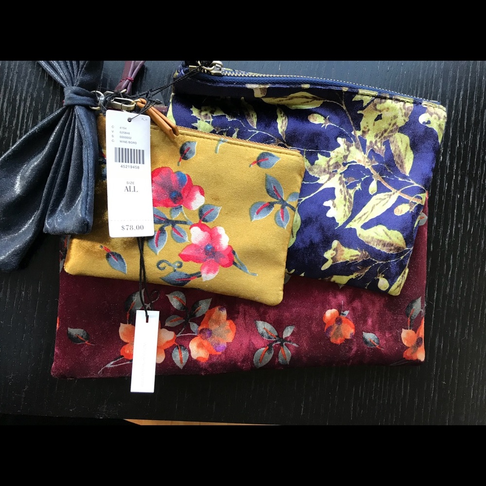 NWT Anthropologie velvet clutches (set of 3)